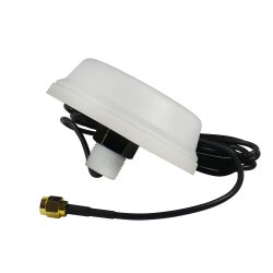 Dualband WLAN Rundstrahlantenne zur Deckenmontage, weißem Gehäuse, 1.5m Kabel, RP-SMA Stecker, 3-5dBi Gewinn