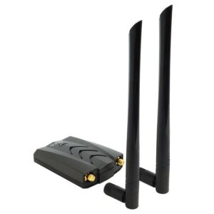 Detailansicht des ALFA AWUS036AXML USB-Adapters mit...