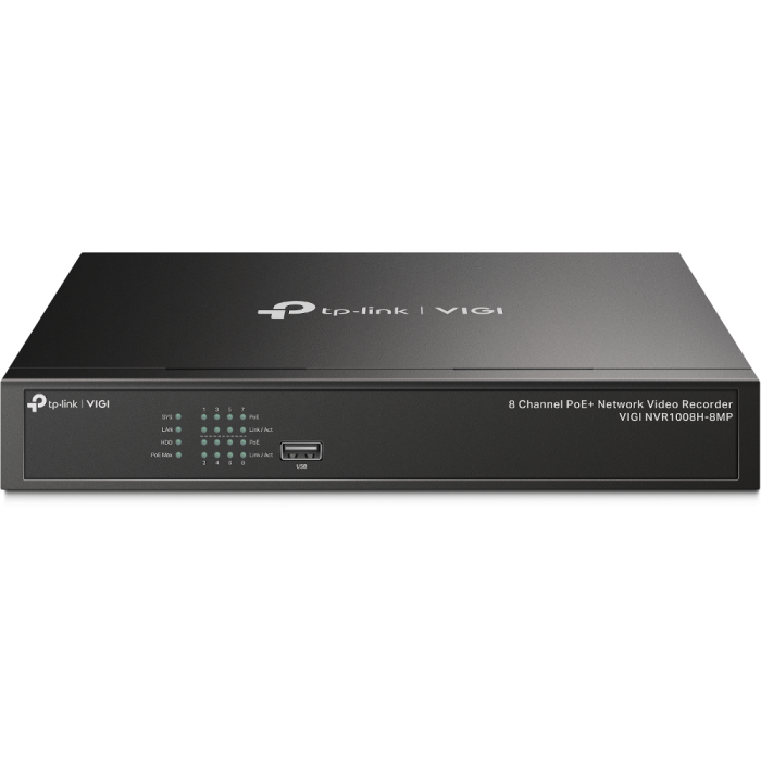 TP-Link VIGI NVR1008H-8MP 8-Channel Network Video Recorder
