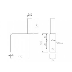 Construction drawing of the antenna mount