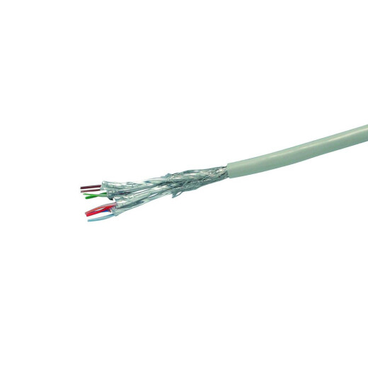 100m ring solid CAT.6 network installation cable - SFTP, AWG23, halogen-free, gray