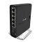Rückseite vom Mikrotik hAP ac2 Tower mit 5 RJ-45 Ports und einem USB Anschluss