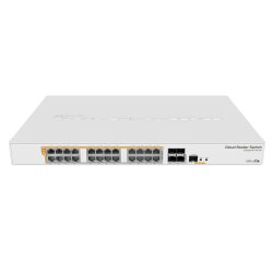 CRS328-24P-4S + RM Gigabit Switch with 24 RJ45 ports and 4 SFP ports in 19 inch housing