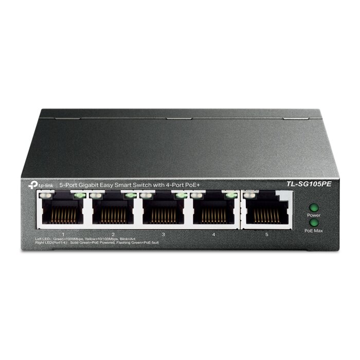 TP-Link TL-SG105PE 5-Port Gigabit Easy Smart Switch mit 4-Port PoE+