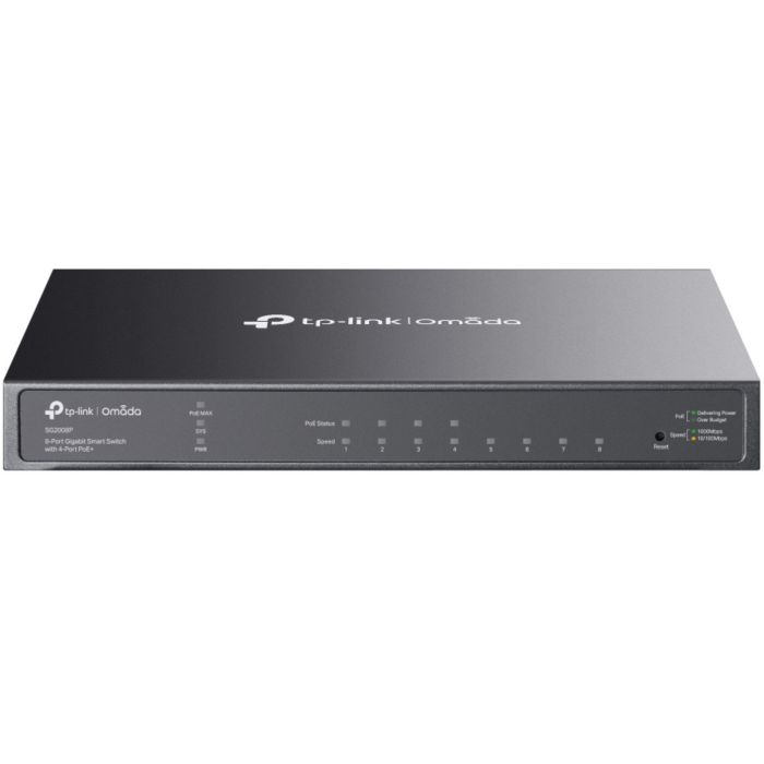 TP-Link JetStream TL-SG2008P 8-Port Gigabit Smart Switch mit 4 PoE+ Ports