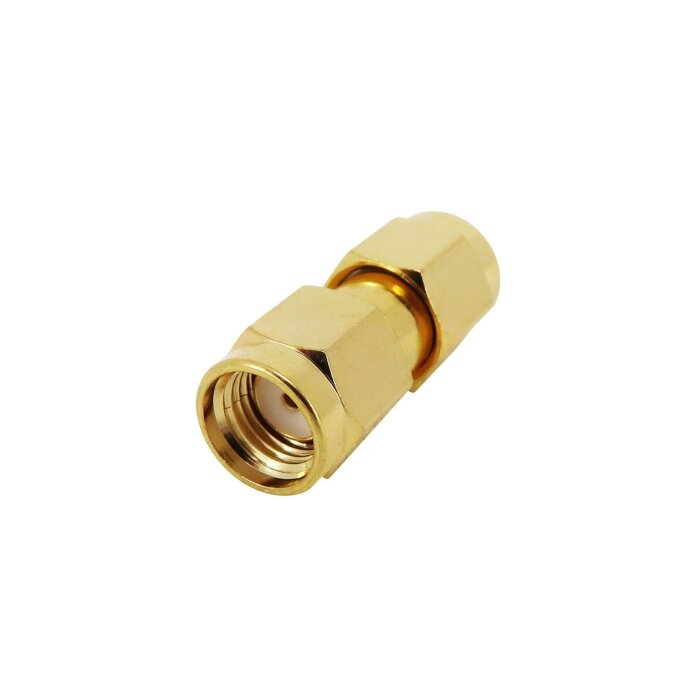 Coaxial adapter from RP-SMA male to SMA male