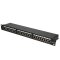 CAT.6 STP Patchpanel mit 24 Ports in schwarzem 19 Zoll 1HE Gehäuse