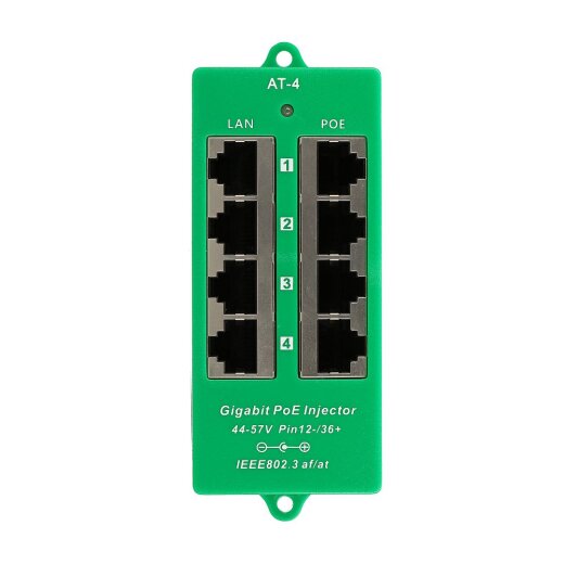 4-PoE Gigabit PoE Injector - 802.3af/at compliant