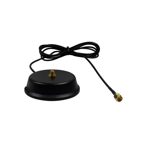 Magnetfuss für WLAN Antenne mit 1 x RP-SMA Stecker / Buchse