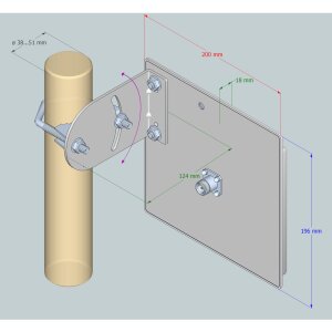 Rear view of the Interline PANEL 8 Antenna with N-female...