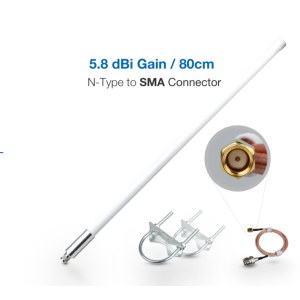 Inklusive 30cm Pigtail mit N-Buchse auf RP--SMA Stecker