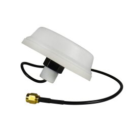 5dBi 2.4GHz WiFi ceiling mount omni antenna with white housing, 0.3m cable and RP-SMA connector