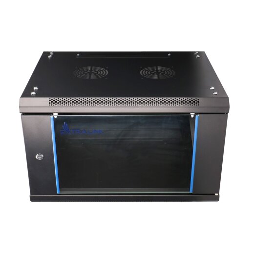 Extralink Geräteschrank - 19 Zoll, 600 x 450mm mit 9HE und Glastür