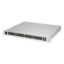 Rückseite des USW-Pro-48-POE Switches mit...