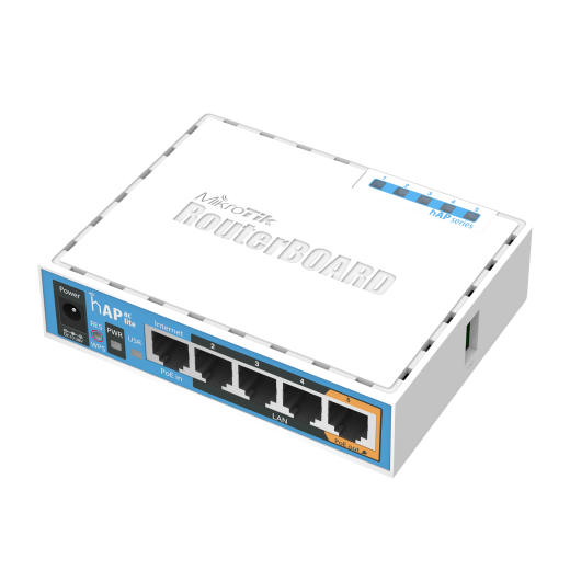 MikroTik hAP ac lite WiFi access point with 5 rj-45 ports and usb port