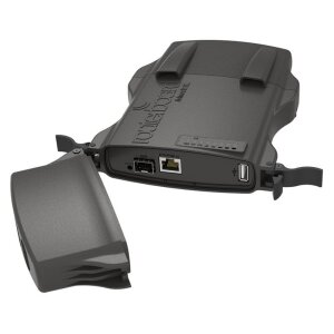 Detailansicht des MikroTik NetMetal 5 SHP Gehäuses und Anschlüsse