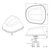 Konstruktionszeichnung in 2D der JCG605LM4 LTE Fahrzeug-Antenne