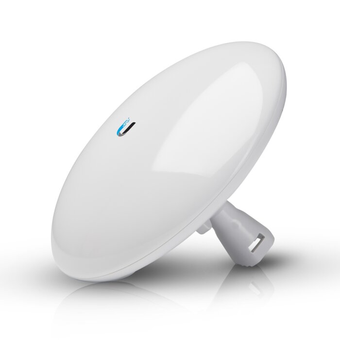 Ubiquiti NanoBeam 5AC Gen2 WLAN Bridge in Frontalansicht mit 19dBi Antenne.