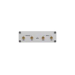 Ansicht der Vorder- und Rückseite mit SIM-Slot und Ethernet / WAN Ports