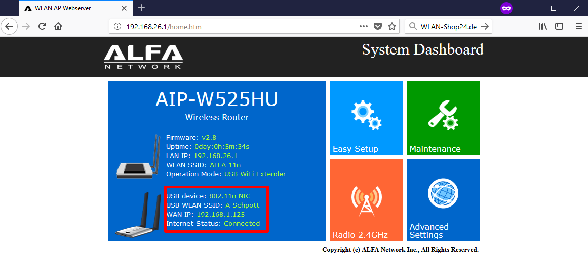 AIP-W525HU Konfiguration Schritt 9