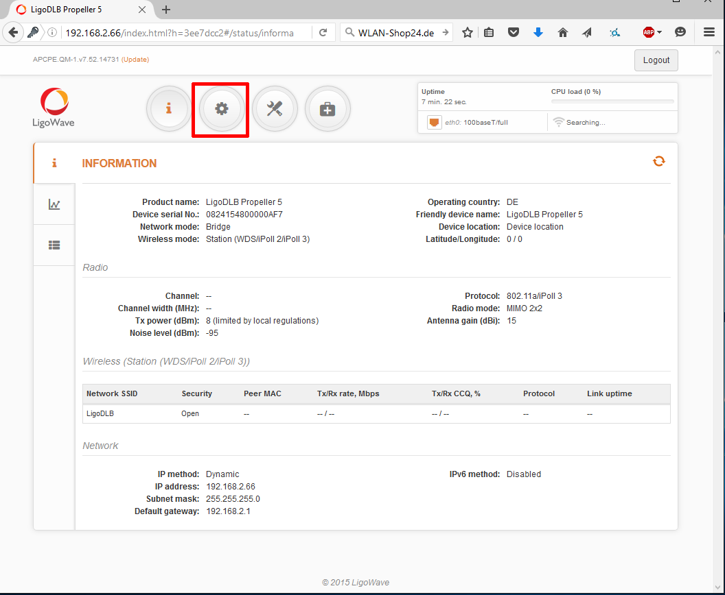 Setting up the LigoWave WiFi Bridge - Step 3