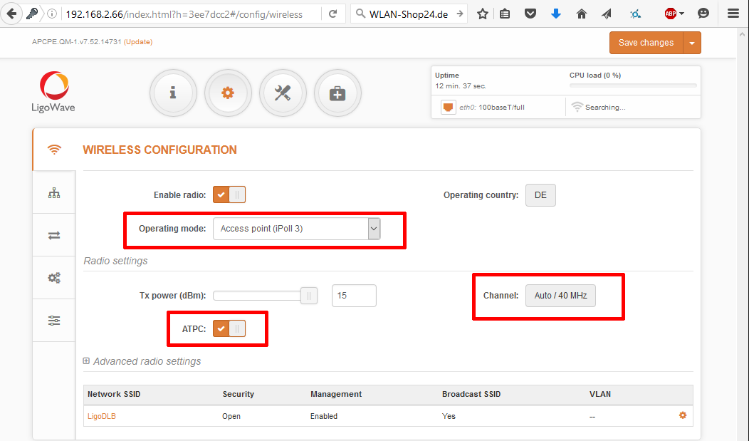 Setting up the LigoWave WiFi Bridge - Step 4