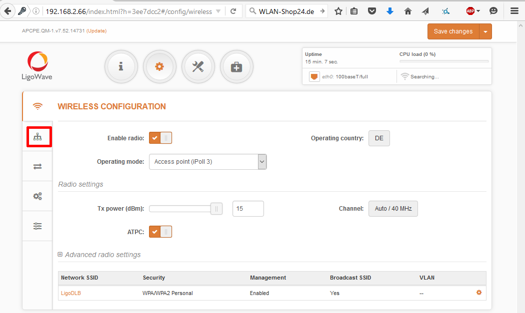 Setting up the LigoWave WiFi Bridge - Step 8