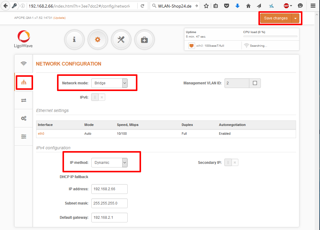 Setting up the LigoWave WiFi Bridge - Step 15