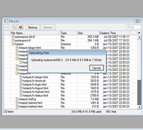 Manuelles Update MikroTik - Schritt 3