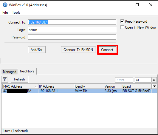 Mikrotik WLAN Bridge Konfiguration - Schritt 1