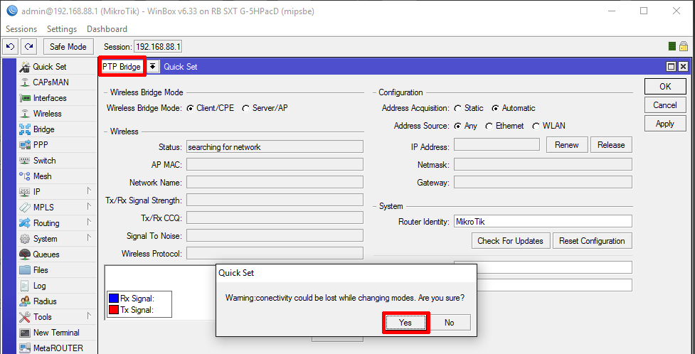 Mikrotik WLAN Bridge Konfiguration - Schritt 4