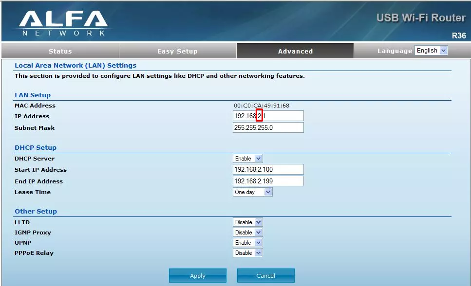 ALFA R36 IP Adress-Konflikt beheben