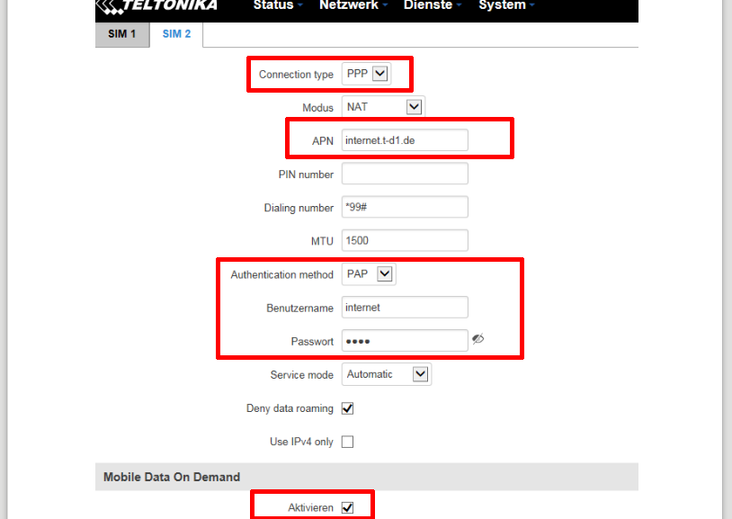 Teltonika Roaming Probleme beim RUT950 beheben - 002