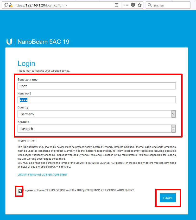 Konfigurationhilfe UBNT ac Geraete - Schritt 8