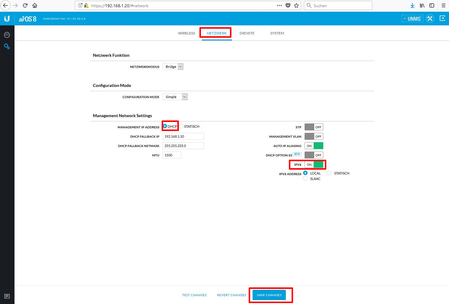 Konfigurationhilfe UBNT ac Geraete - Schritt 14