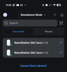 Geräte tauchen in der UISP App auf
